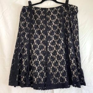 Floral Black Lace Skirt